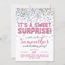 Doce Surpresa Convite Confetti de Aniversário