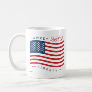 Doce Terra da Liberdade Caneca de Café Patriótica