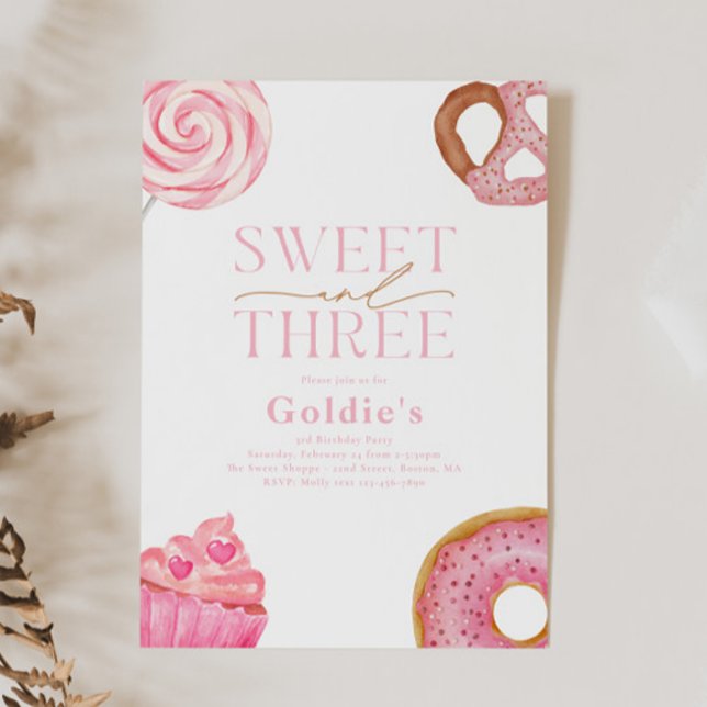 Doce três Convites de festas de aniversários (Criador carregado)