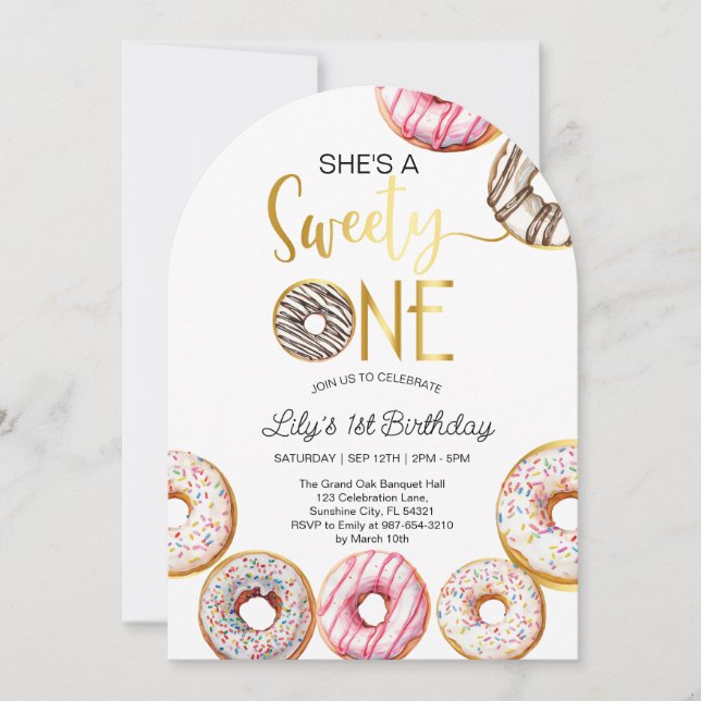 Doce Um Convite De Aniversário, primeiro aniversar (Frente)