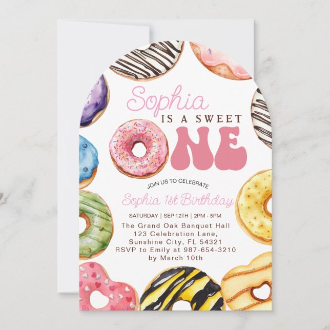 Doce Um Convite De Aniversário, primeiro aniversar (Frente)