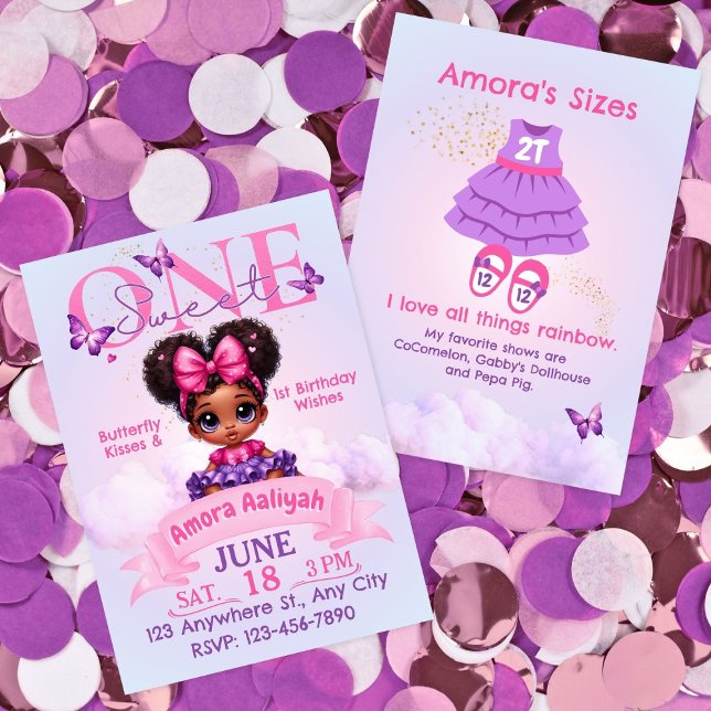 Doce Um primeiro aniversario Afro Puff Baby Girl (Criador carregado)