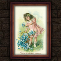 Doce Vintage 1908 Garota Floral Poster