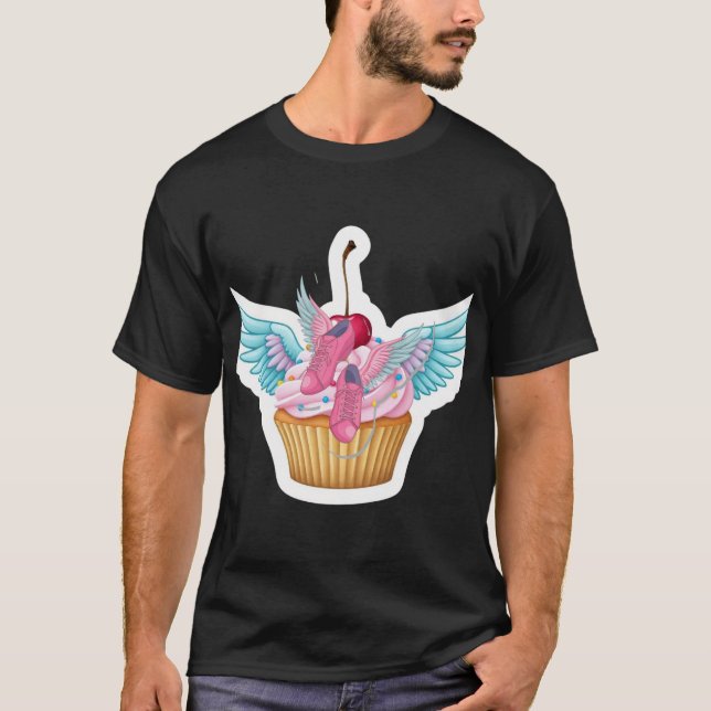 Doce Whimsy: Cupcake com Design de Camisa de Wings (Frente)