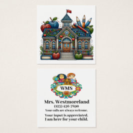 Docente da Escola de Cartão de Saída Ver Inverso