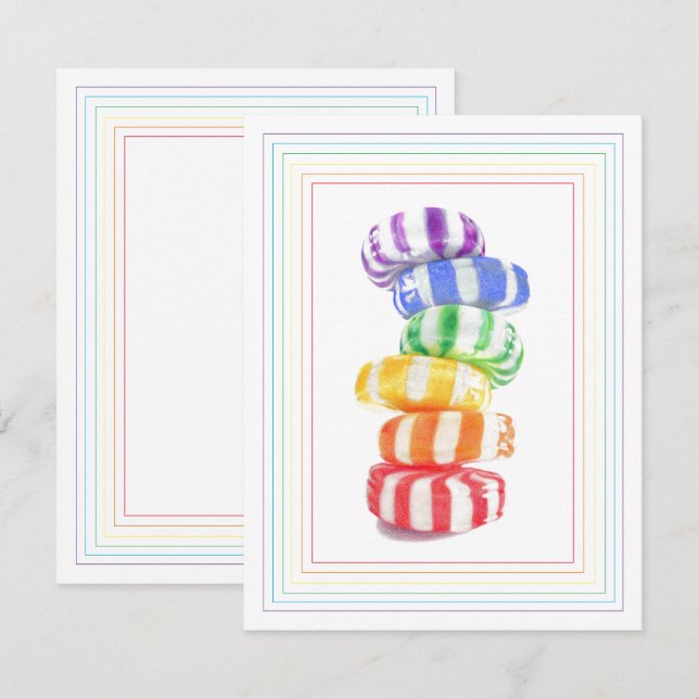 DOCES ARCO-ÍRIS 4.25x5.5 Cartão Plano (Frente/Verso)