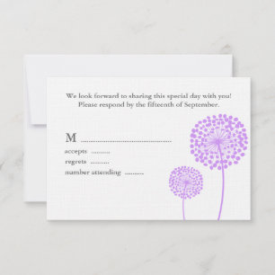 Doces Dandelions - Cartão de Resposta de Casament