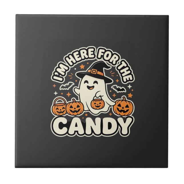 Doces de Halloween Fantasma Desenho de Abóbora (Frente)