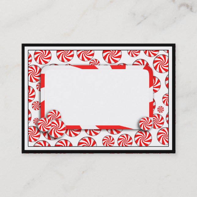 Doces de hortelã-pimenta com etiqueta (Frente)