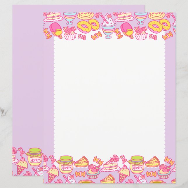 Doces e Bebidas Roxo (Frente/Verso)