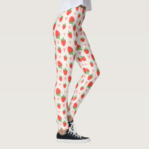 Doces Strawberris e Corações Leggings