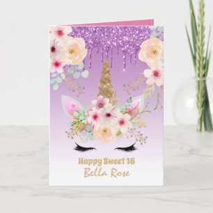 Docinho 16 Cartão de Aniversário Personalizado Uni