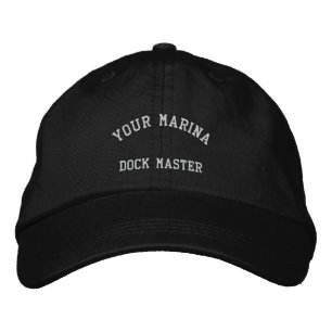 Dock Master Marina Bordado Boné Preto