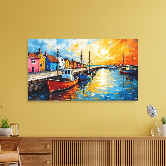 Docking Boats Canvas Art (Insitu(Sala de estar))