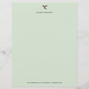 Documento de papelaria do Hummingbird Personalizad