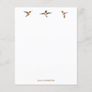Documento de papelaria do Hummingbird Personalizad