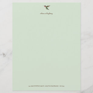Documento de papelaria do Hummingbird Personalizad