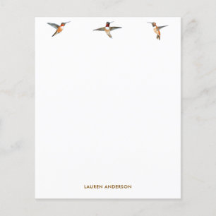 Documento de papelaria do Hummingbird Personalizad