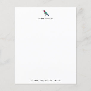 Documento de papelaria do White Hummingbird Person