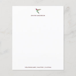 Documento de papelaria do White Hummingbird Person