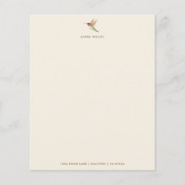 Documento de papelaria Ecru Hummingbird Personaliz
