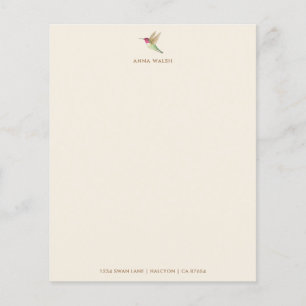 Documento de papelaria Ecru Hummingbird Personaliz