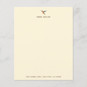 Documento de papelaria Ecru Hummingbird Personaliz