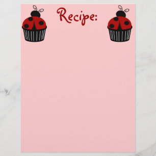 Documento de receita do Cupcake Ladybug