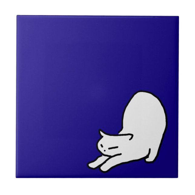 Dodó de Gato Bonito e Engraçado em Azul (Frente)