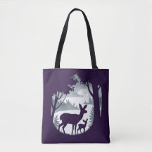 Doe Deer e Fawn Comprando o Errand Tote Bag