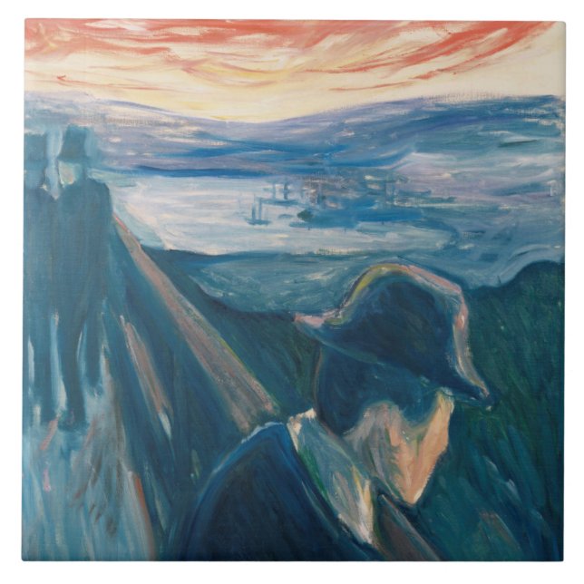 Doente no Sunset, Desespero (por Edvard Munch) (Frente)