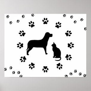 Dog and Cat Poster