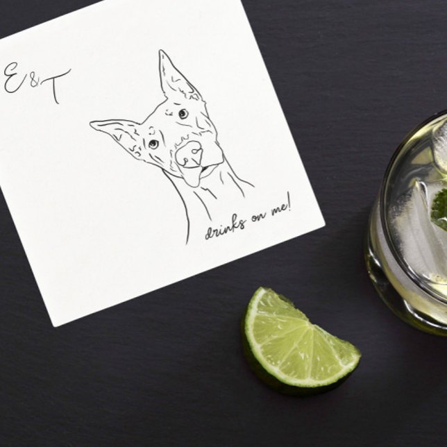 Dog Cocktail, guardanapos de casamento (Criador carregado)