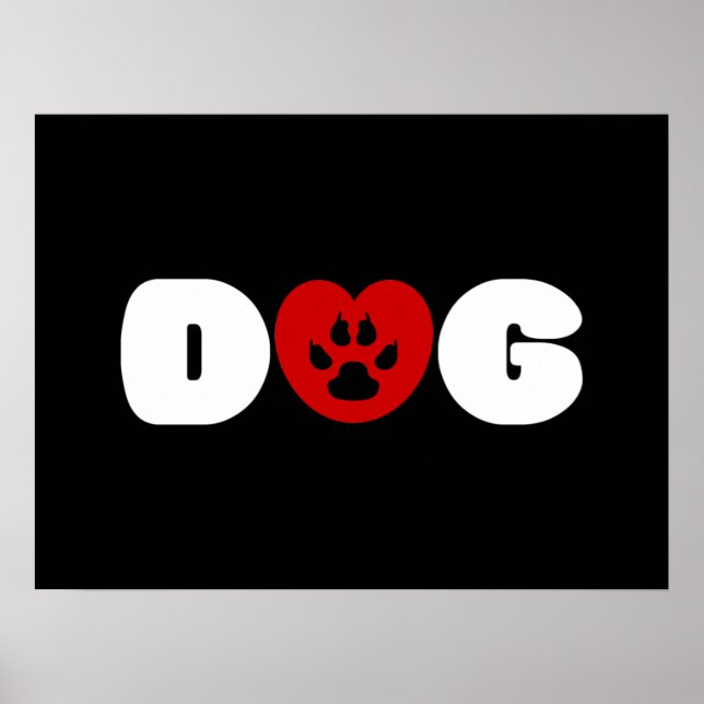 Dog Love Heart Poster (Frente)