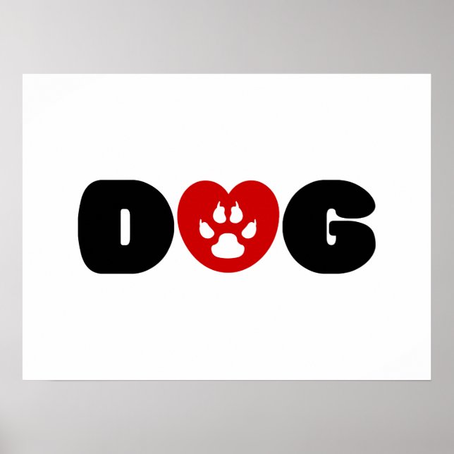 Dog Love Heart Poster (Frente)