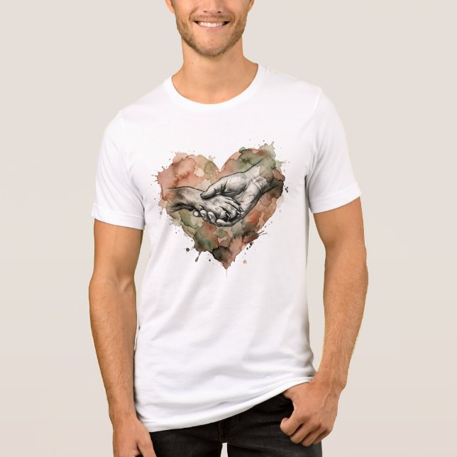Dog Lover Human Animal Bond Watercolor Heart (Frente)