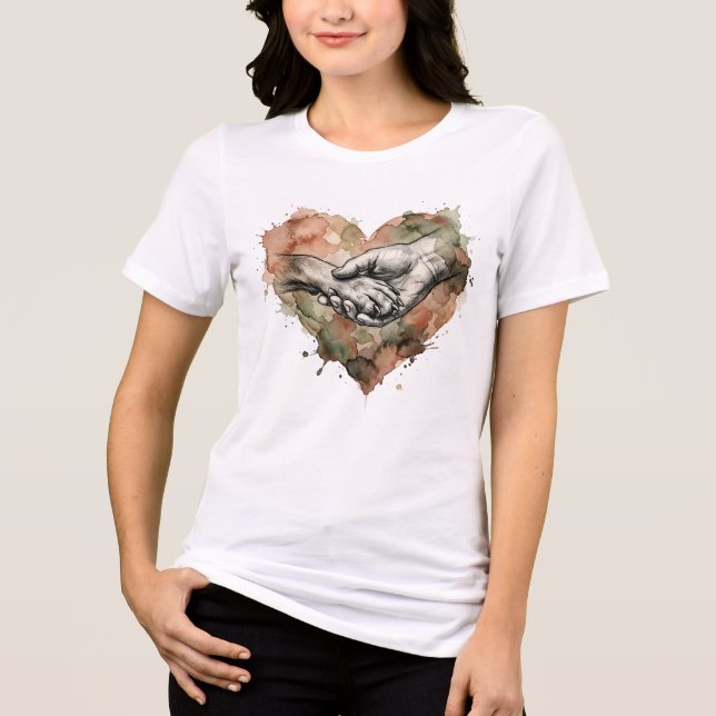 Dog Lover Human Animal Bond Watercolor Heart (Frente)