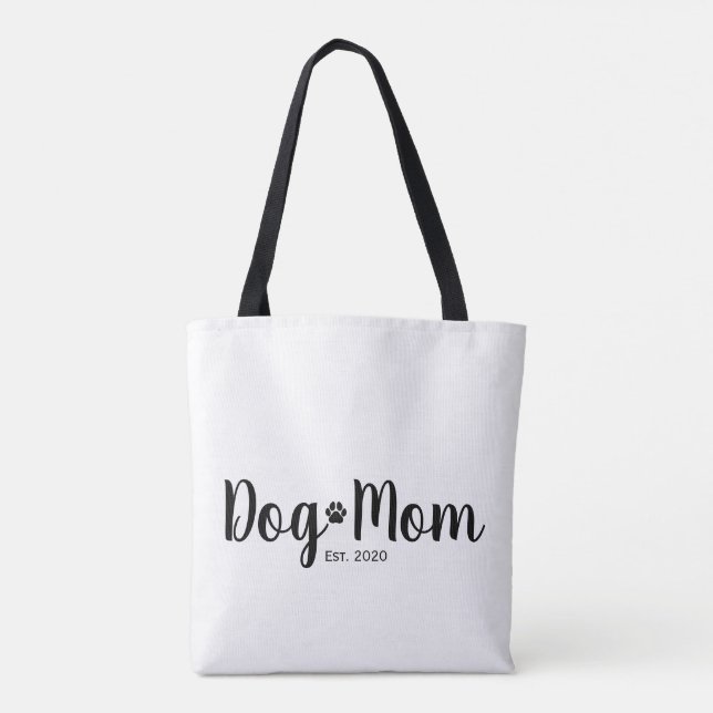 Dog Mom Established Gift Tote Bag (Verso)