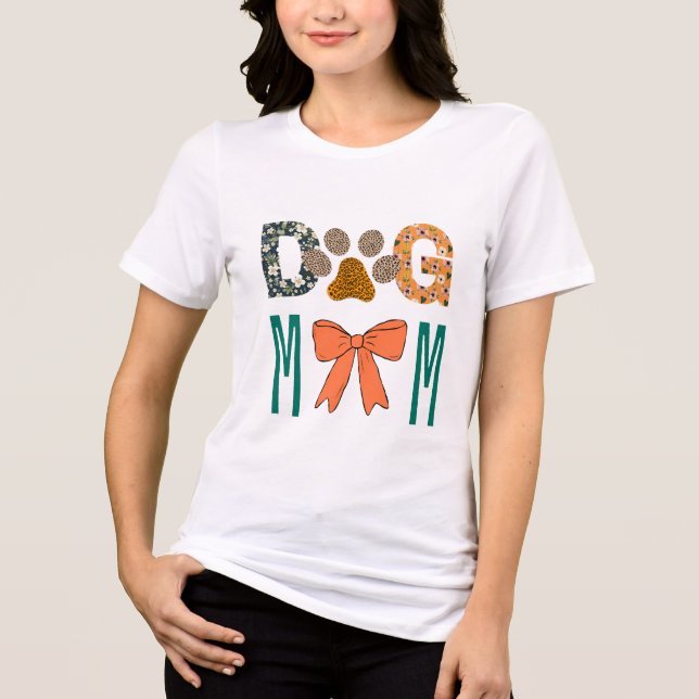Dog Mom Leopard Paw Print/ Cute Dog Lover Apparel  (Frente)