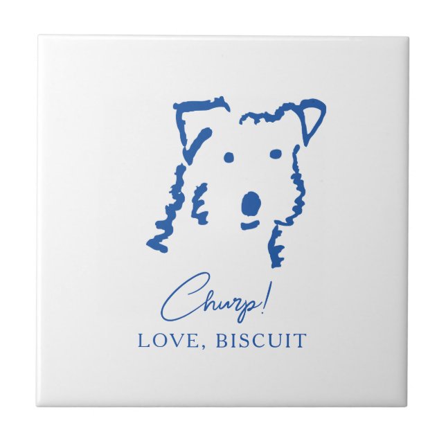 Dog Mom Personalized Fox Terrier Memorial Tile (Frente)