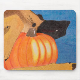 Dog paws and pumpkin mouse pad