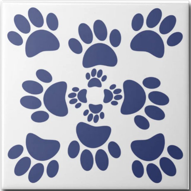 Dog Paws Prints Portuguese Style White and Blue  (Criador carregado)