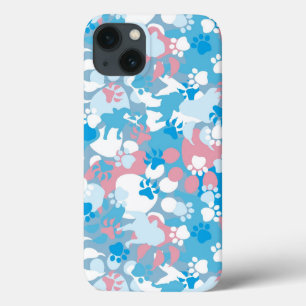 Dog Pink and Blue Camouflage Pattern