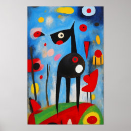 Dog Poster Harmony: Um Ode a Joan Miró