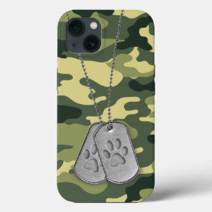 Dog tags Militares com Impressões de Pata em Camo