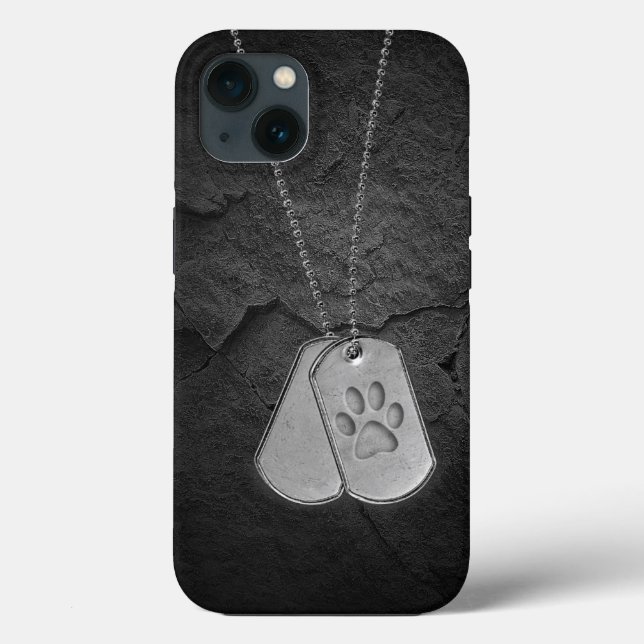 Dog tags militares com Pawprint (Verso)