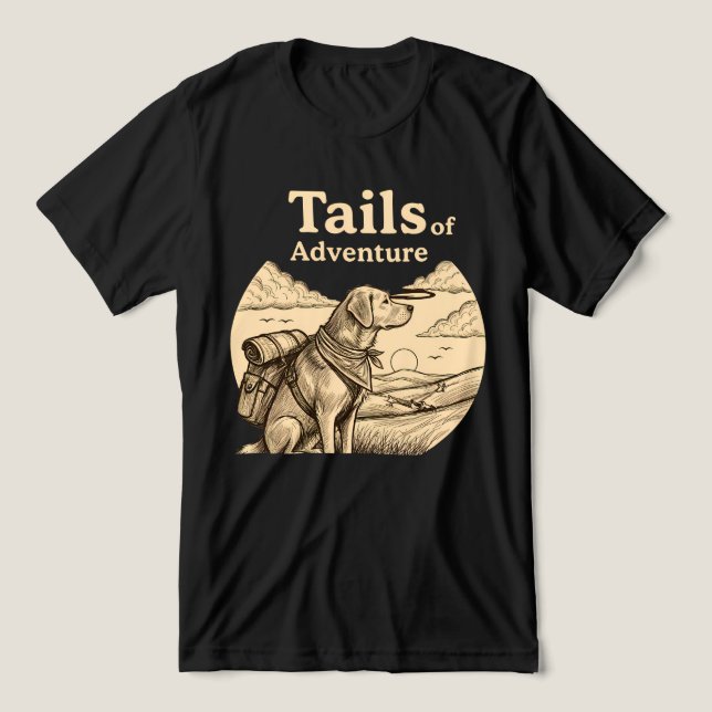 Dog Tails of Adventure Funny Dog Lover Hiking  (Design frontal)