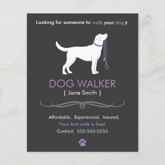 Dog Walker Walker Business Flyer Modelo