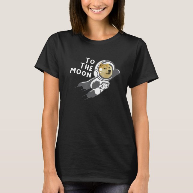 Dogecoina à camisa da Lua, Cripto de Moedas de Cãe (Frente)