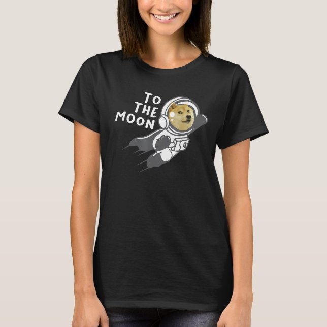 Dogecoina à camisa da Lua, Cripto de Moedas de Cãe (Frente)